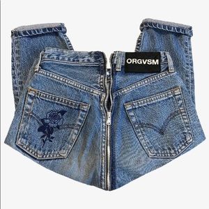 Orgvsm Back zipper zip up Mom Jeans